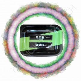 OCB Rolling Tray Black Green Metal